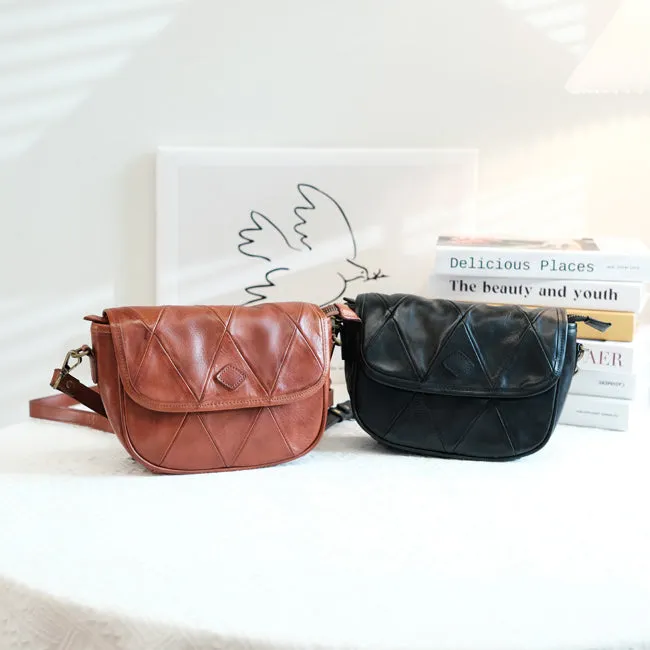 Small Black Leather Crossbody Bag Women's Satchel Bag