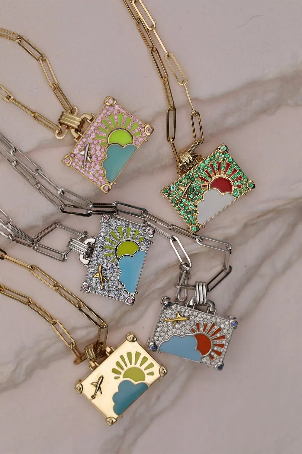 Small Diamond Weekend Trip Suitcase Necklace