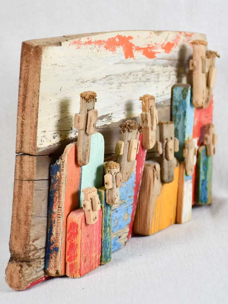 Small totem sculpture by JP Dreano - 12 characters 10¾"