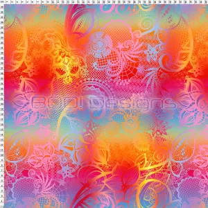 Spandex Ornamental Lace Multi