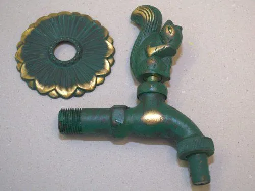 Squirrel Ornamental Verdigris Garden Tap