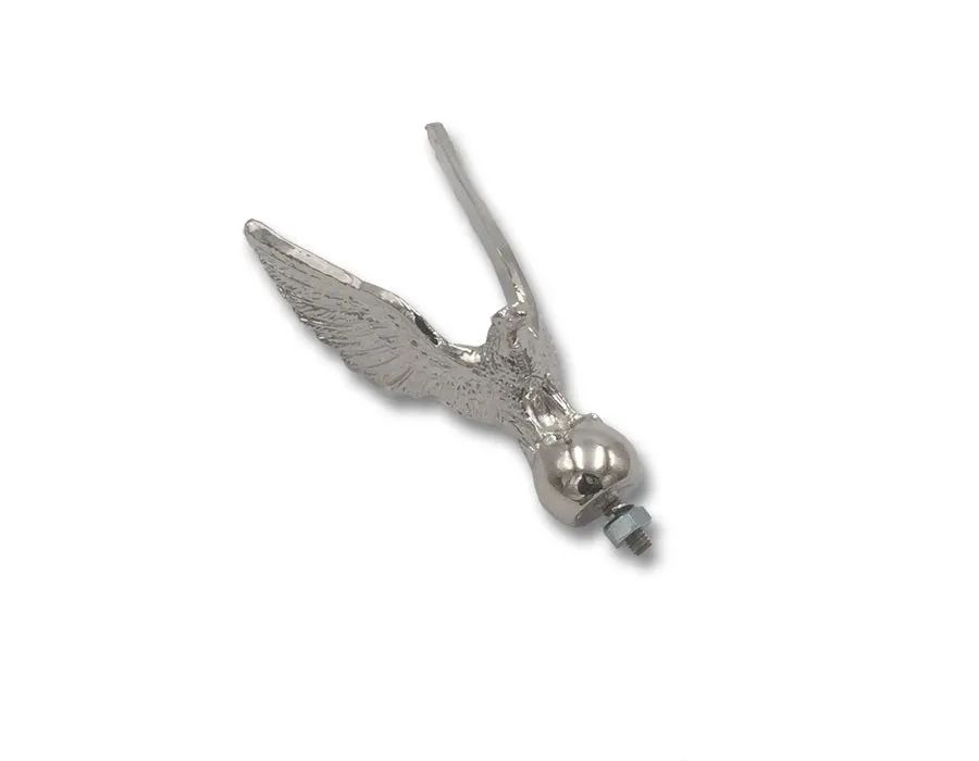 Standing Silver Eagle Statue Chrome Finish Fender Mud Guard Ornament Mascot - Highway Hawk H02-074