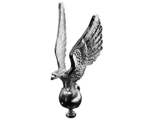 Standing Silver Eagle Statue Chrome Finish Fender Mud Guard Ornament Mascot - Highway Hawk H02-074