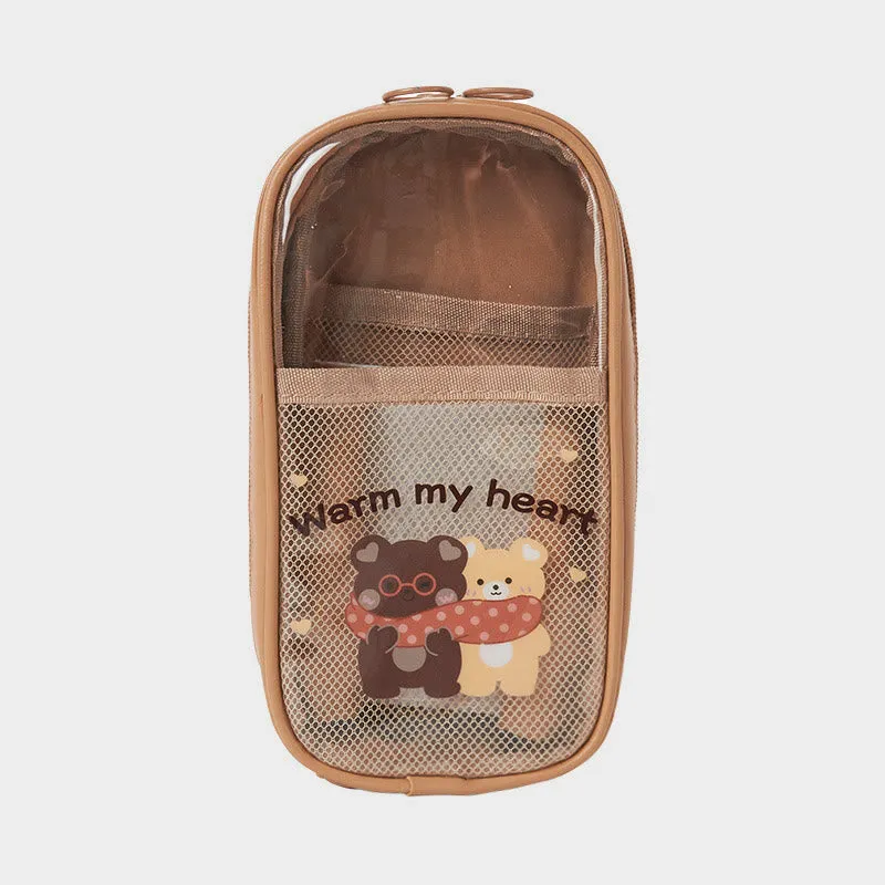 Student Simple Pencil Case Pencil Bag Transparent Vertical Multifunctional Pencil Bag