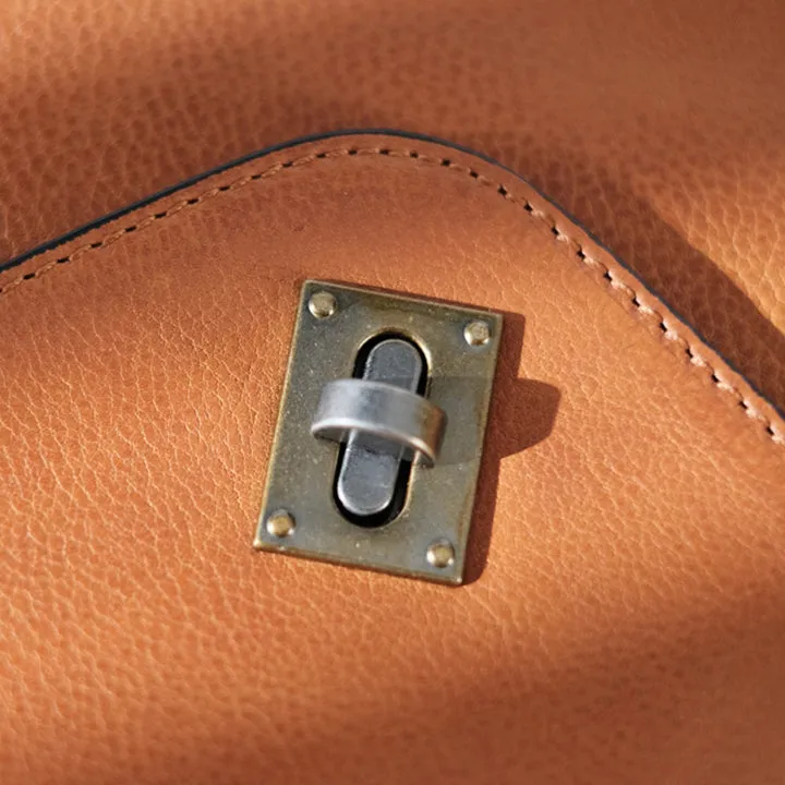 Stylish Womens Brown Leather Satchels Leather Messenger Bag For Women