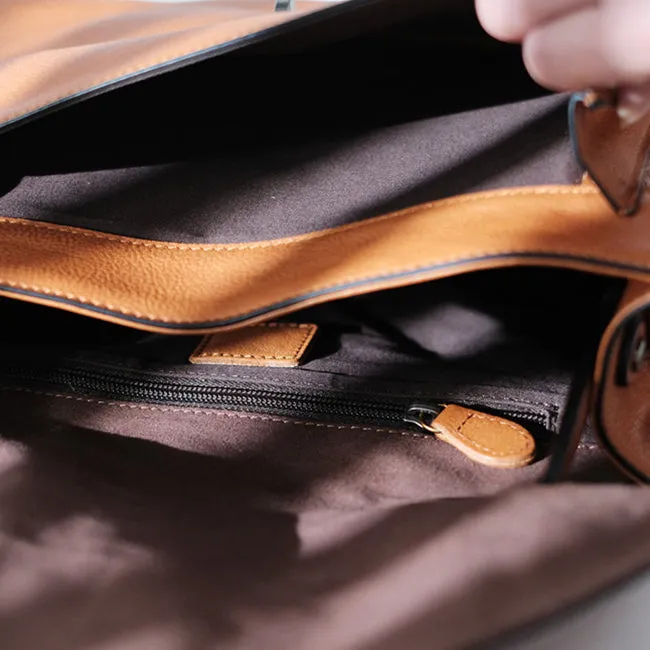Stylish Womens Brown Leather Satchels Leather Messenger Bag For Women