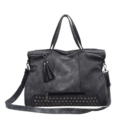 Suede Studded Handbag