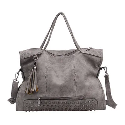 Suede Studded Handbag