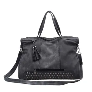 Suede Studded Handbag