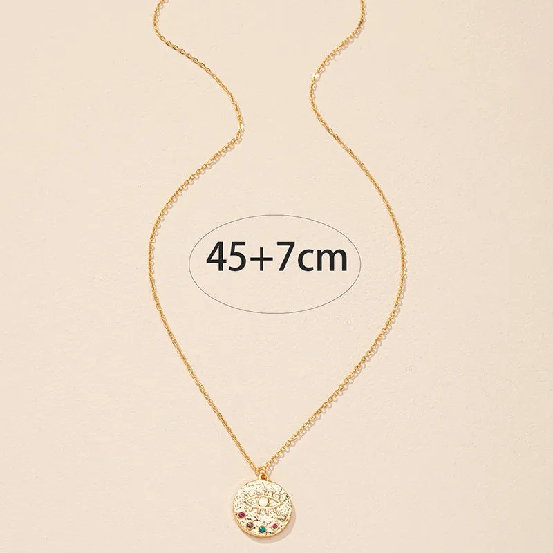 Sunflower and Eye Charm Necklace - Vienna Verve Collection