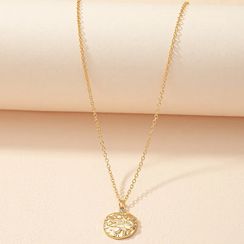Sunflower and Eye Charm Necklace - Vienna Verve Collection