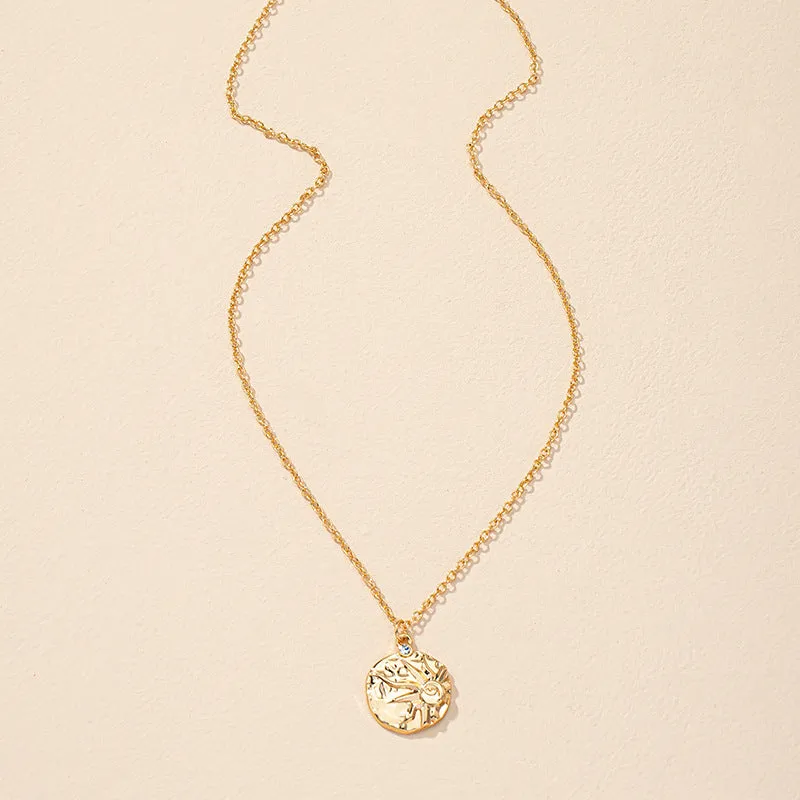 Sunflower and Eye Charm Necklace - Vienna Verve Collection