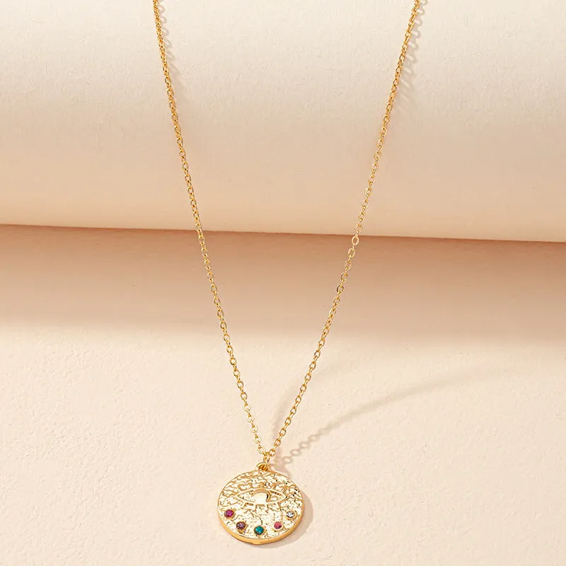Sunflower and Eye Charm Necklace - Vienna Verve Collection