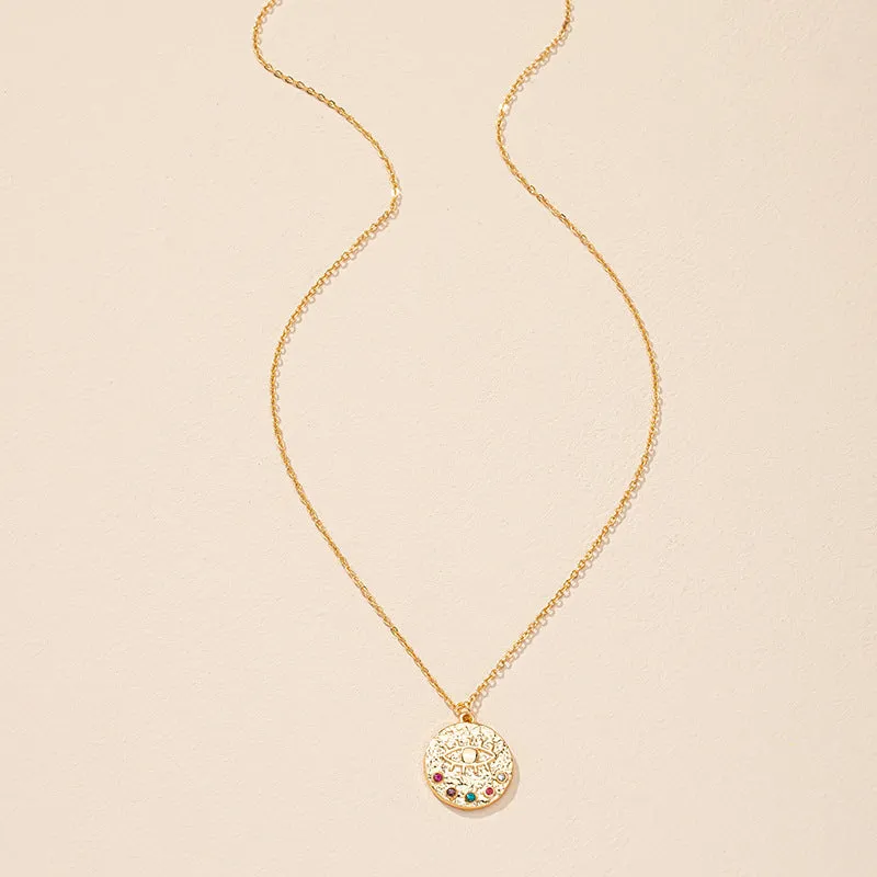 Sunflower and Eye Charm Necklace - Vienna Verve Collection
