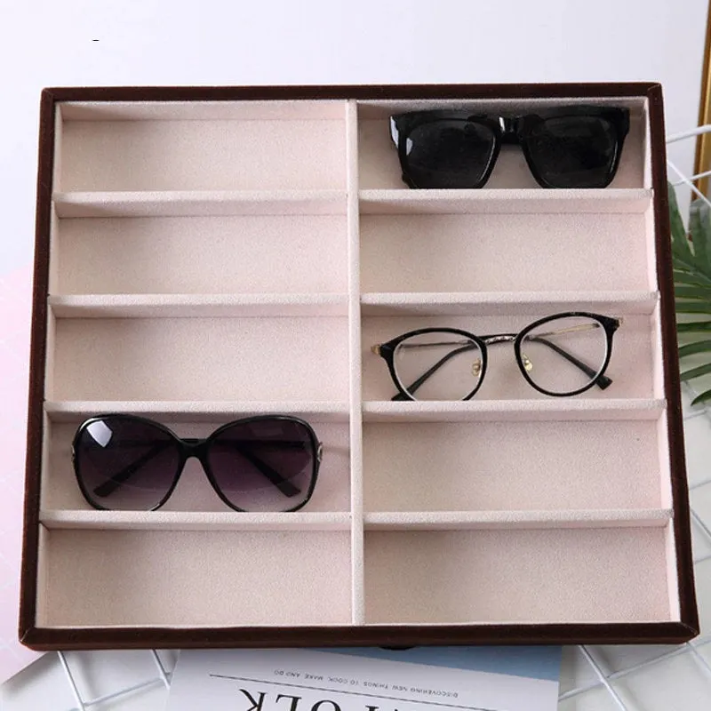 Sunglasses Display Case - Wooden Compartments - Glasses Display Tray - Sunglasses Storage Case - Eyeglasses Storage  - Eyewear Display