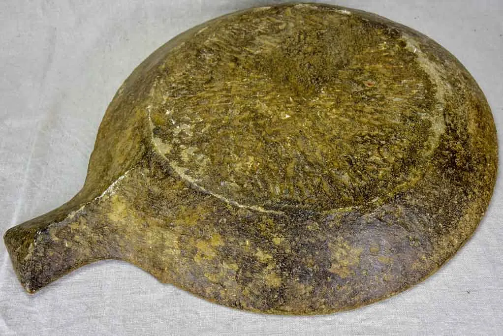 Superb large antique marble cooking dish 22½"