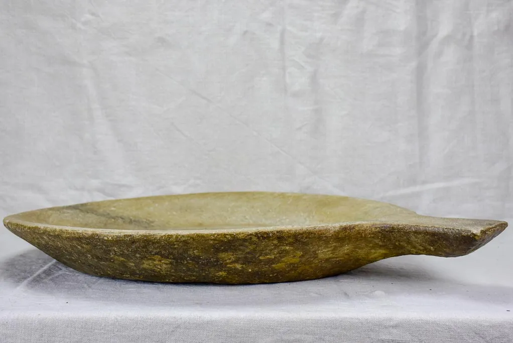 Superb large antique marble cooking dish 22½"