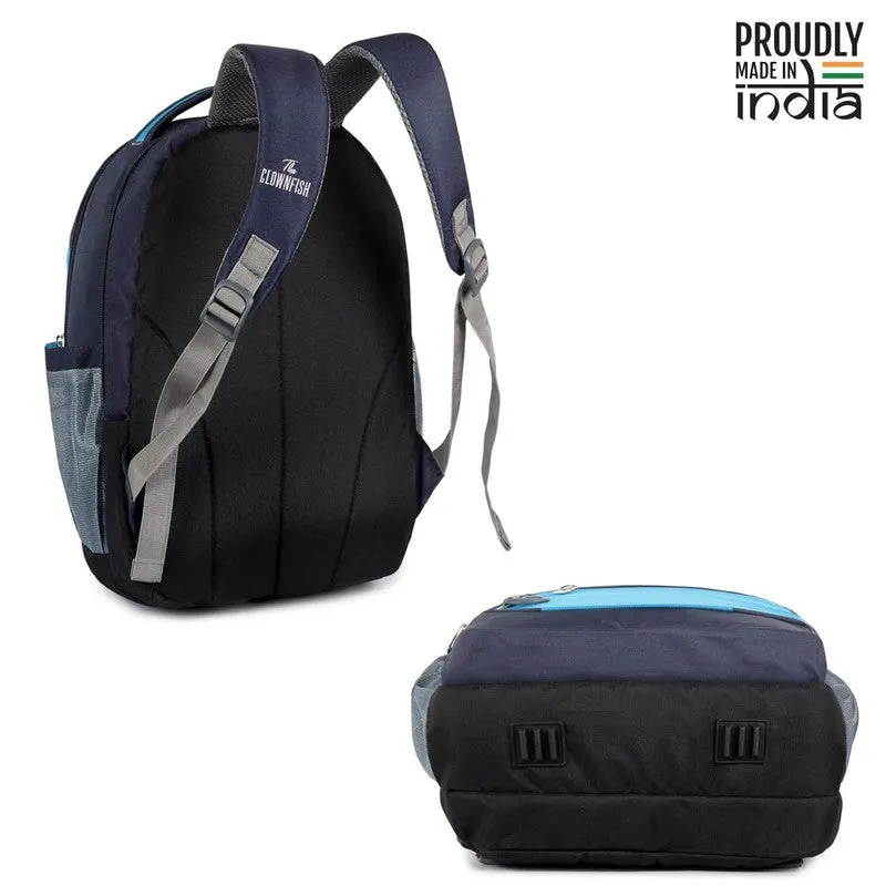 The Clownfish Impulse 20 Liters Polyester Water Resistant Multifunctional Travel Backpack Travel Bags Bagpack Spacious Shoulder Bag College Office Travelling Camping Bags for Men and Women (Navy Blue)