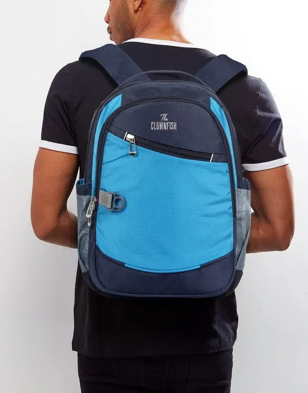 The Clownfish Impulse 20 Liters Polyester Water Resistant Multifunctional Travel Backpack Travel Bags Bagpack Spacious Shoulder Bag College Office Travelling Camping Bags for Men and Women (Navy Blue)