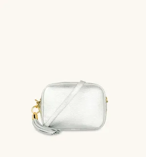 The Tassel Silver Leather Crossbody Bag