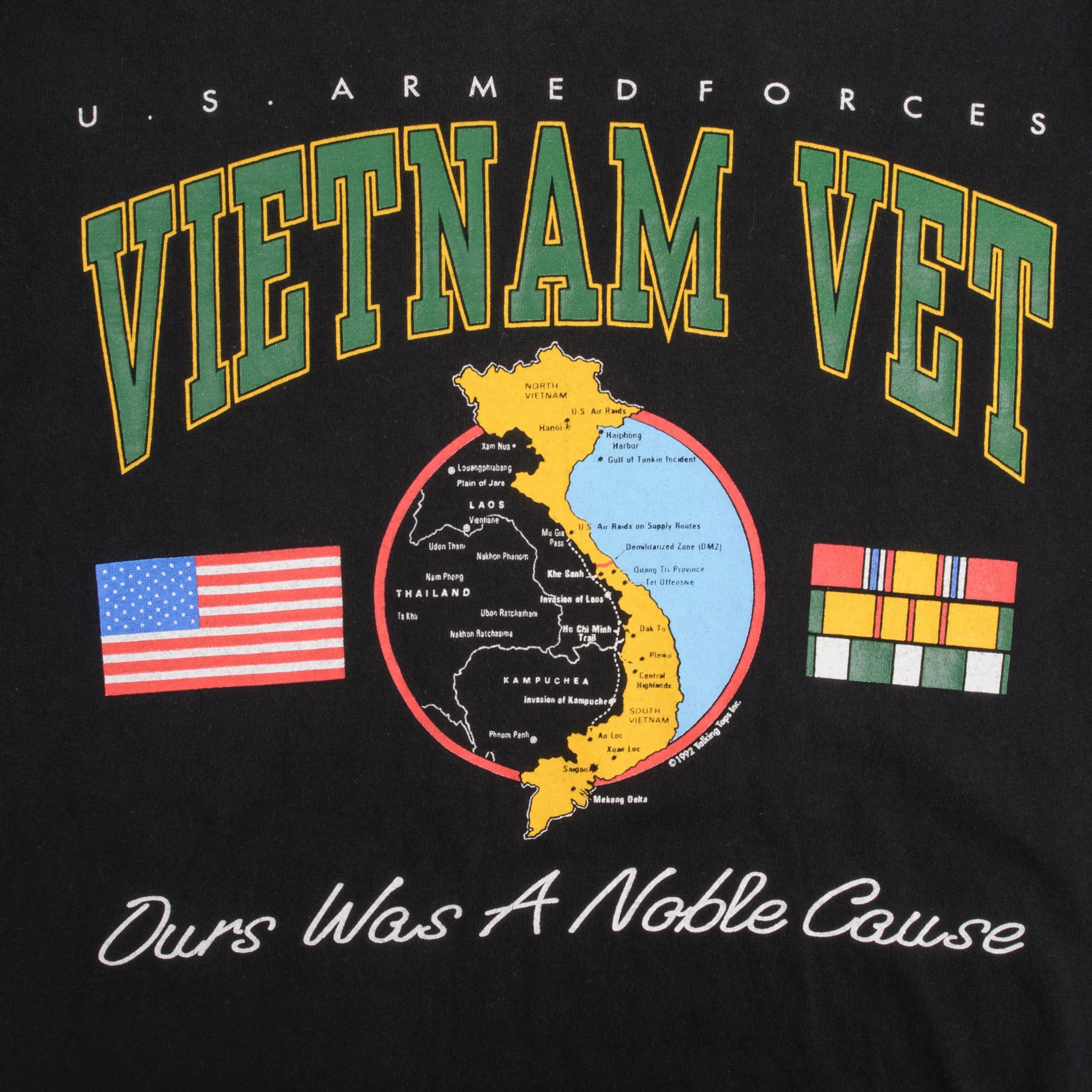 VINTAGE US ARMY VIETNAM VETERAN TEE SHIRT 1992 SIZE MEDIUM