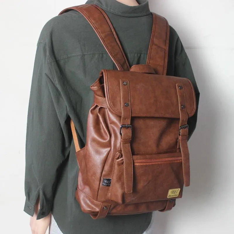Vvsha  Christmas Gift Pu Leather College Backpack