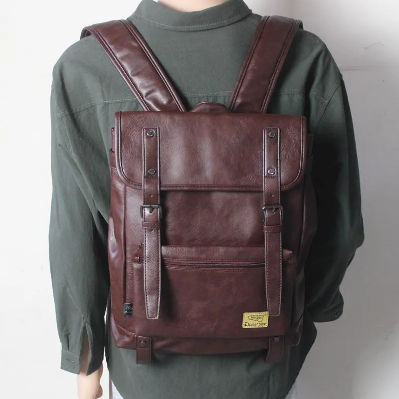 Vvsha  Christmas Gift Pu Leather College Backpack