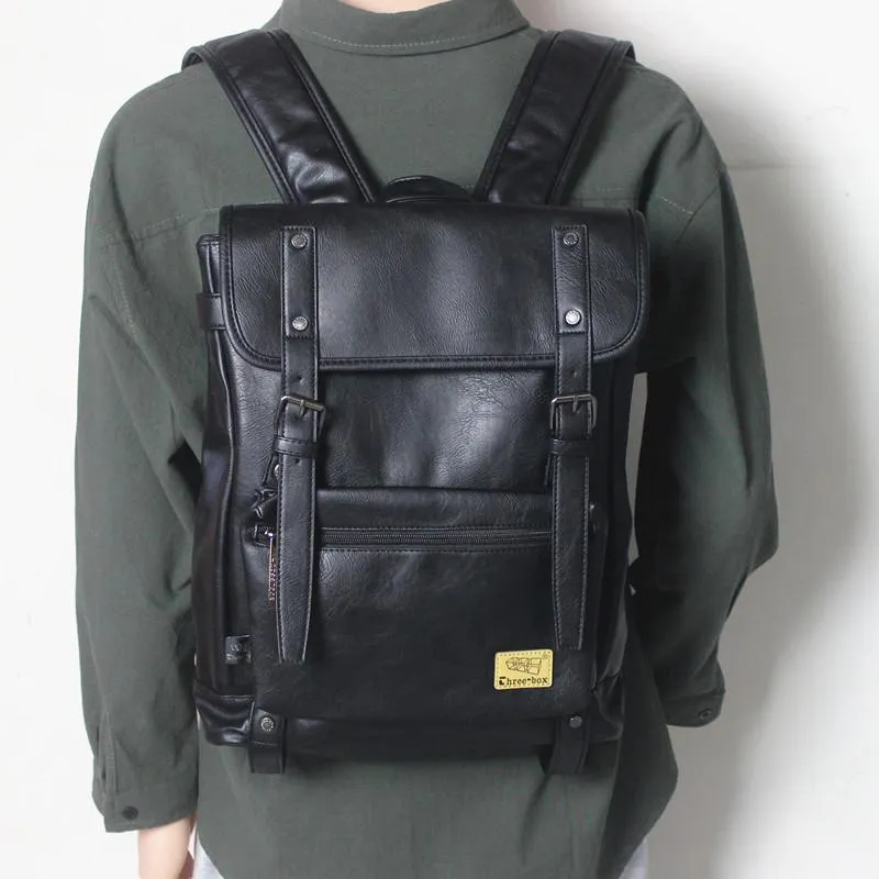 Vvsha  Christmas Gift Pu Leather College Backpack