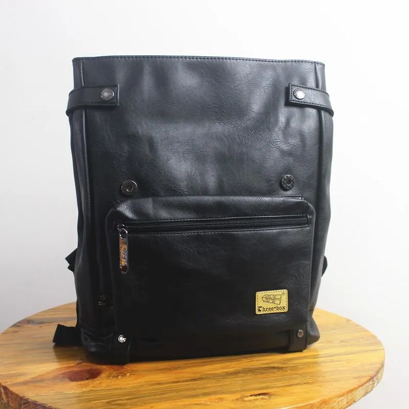 Vvsha  Christmas Gift Pu Leather College Backpack