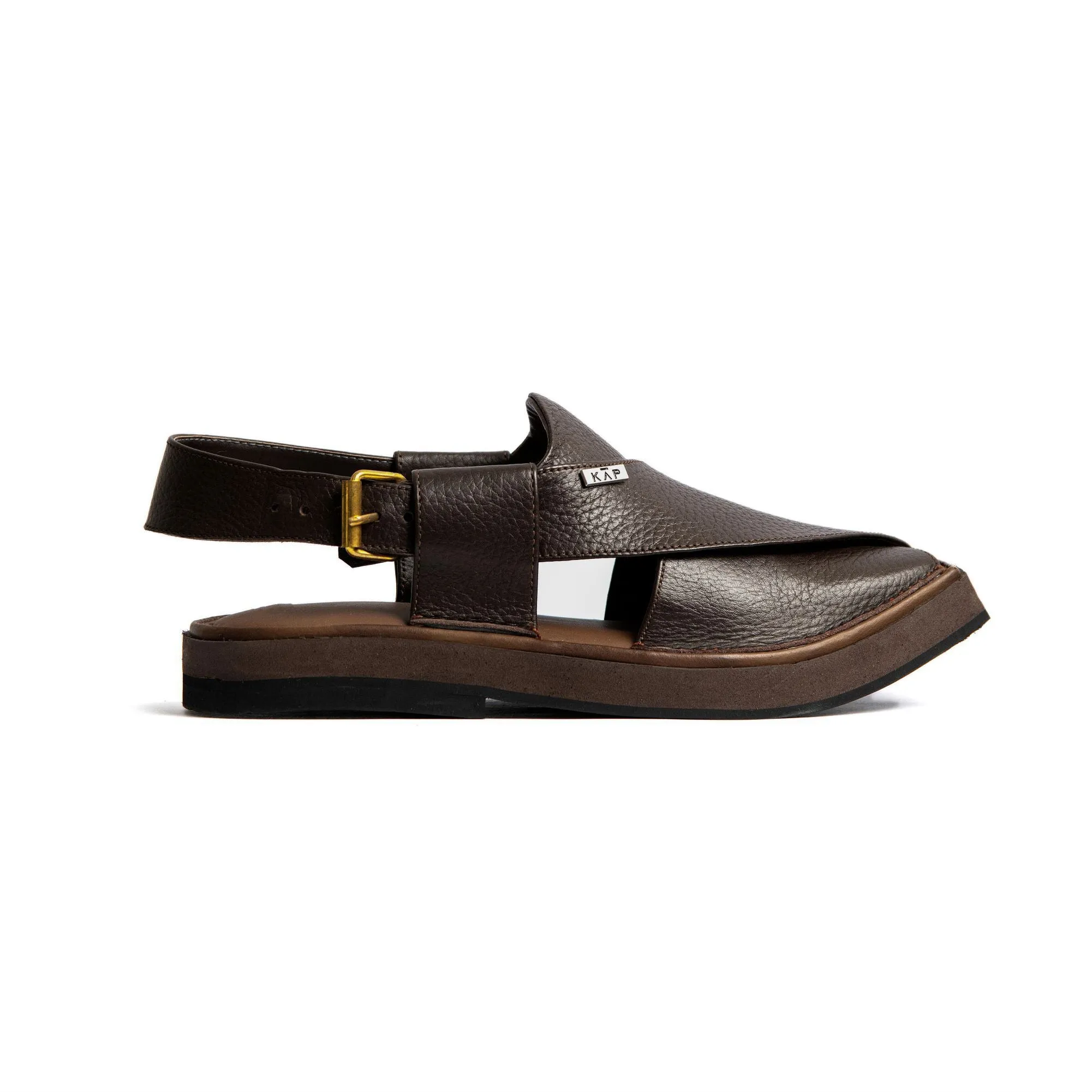 Walkway - Luxurious Grain Leather Kaptan Chappal (Brown)