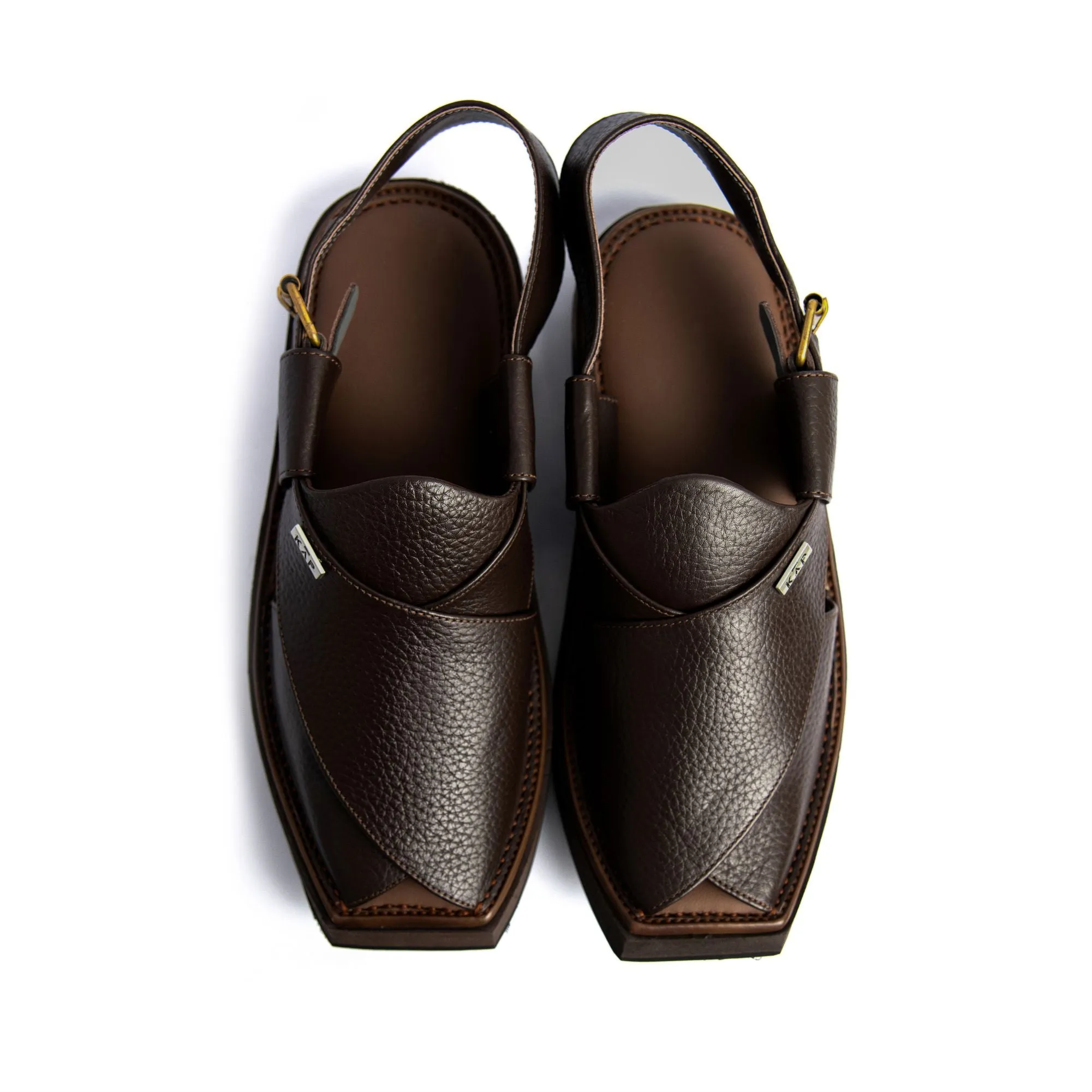 Walkway - Luxurious Grain Leather Kaptan Chappal (Brown)