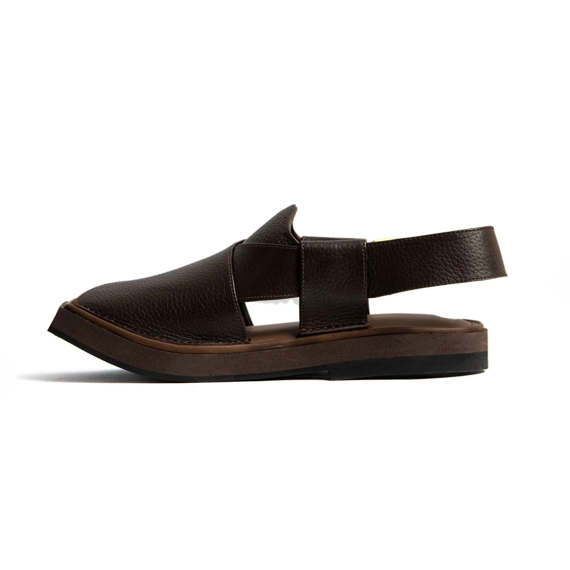 Walkway - Luxurious Grain Leather Kaptan Chappal (Brown)