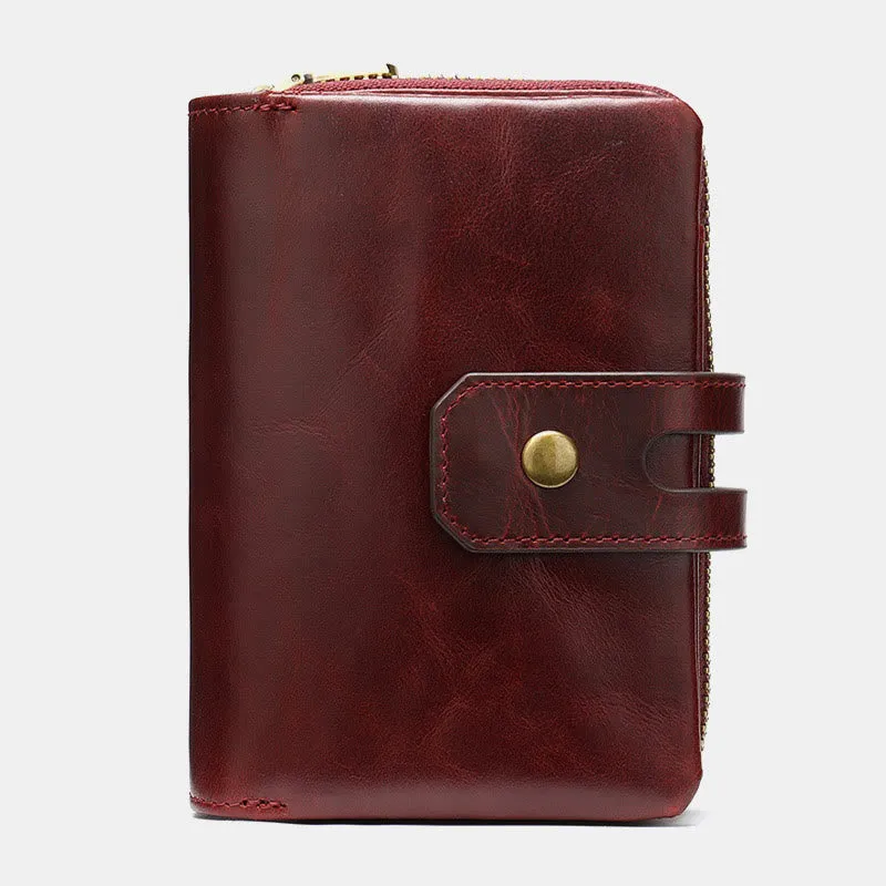 Wallet For Daily Shopping Short Soft Leather Purse