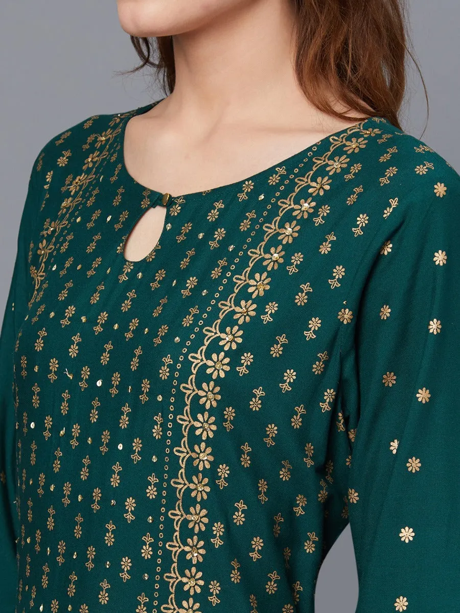 Women Green Printed Dress