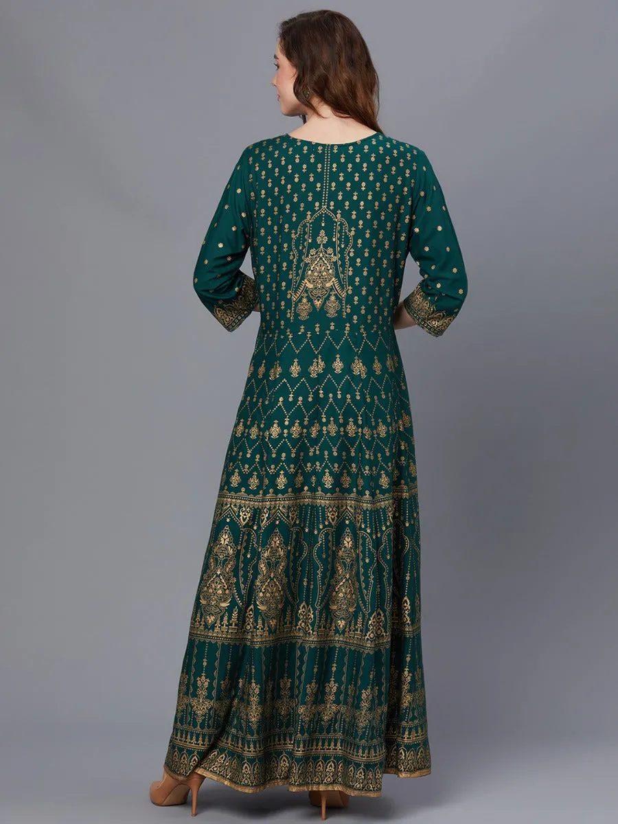 Women Green Printed Dress