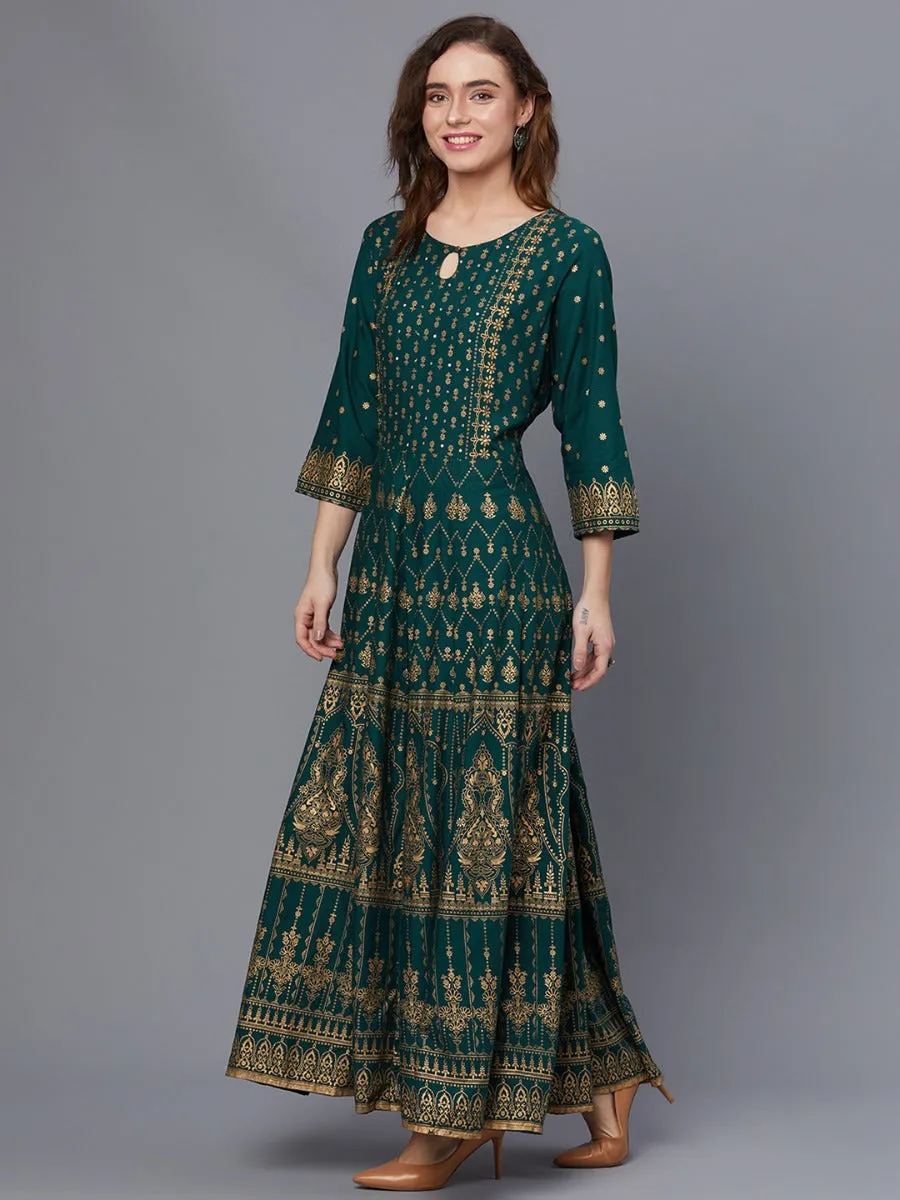 Women Green Printed Dress