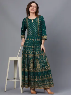 Women Green Printed Dress
