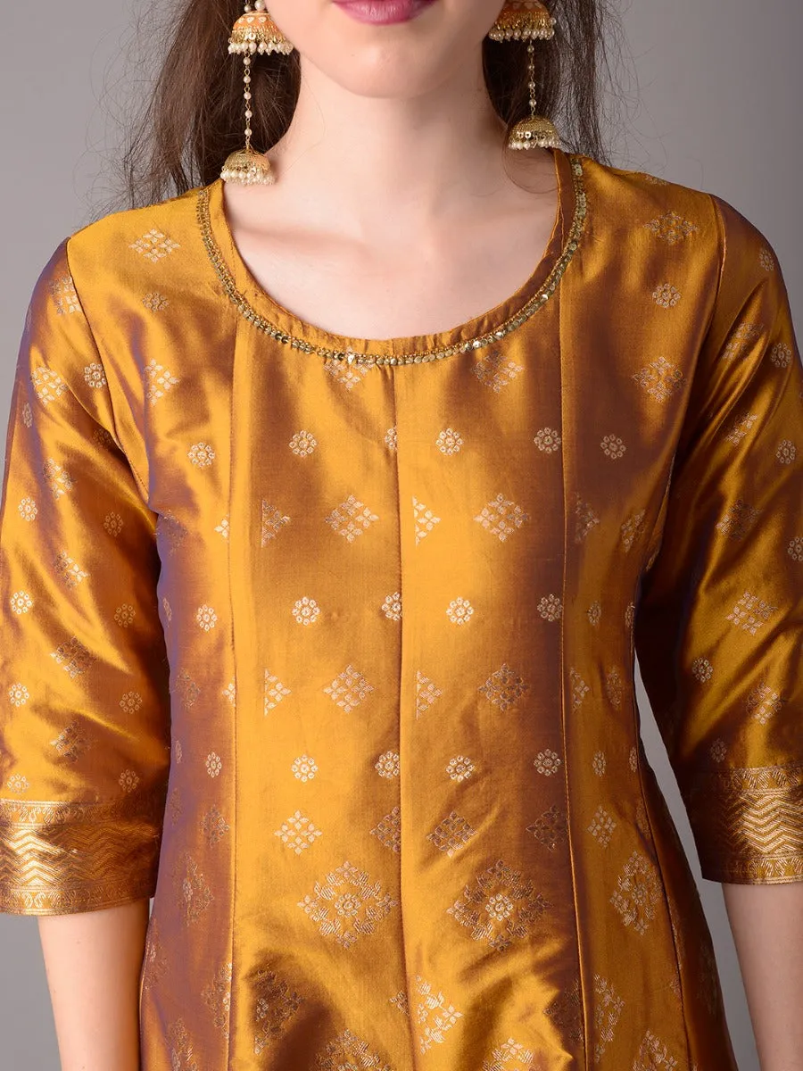 Women Yellow Floral Printed Dress With Dupatta