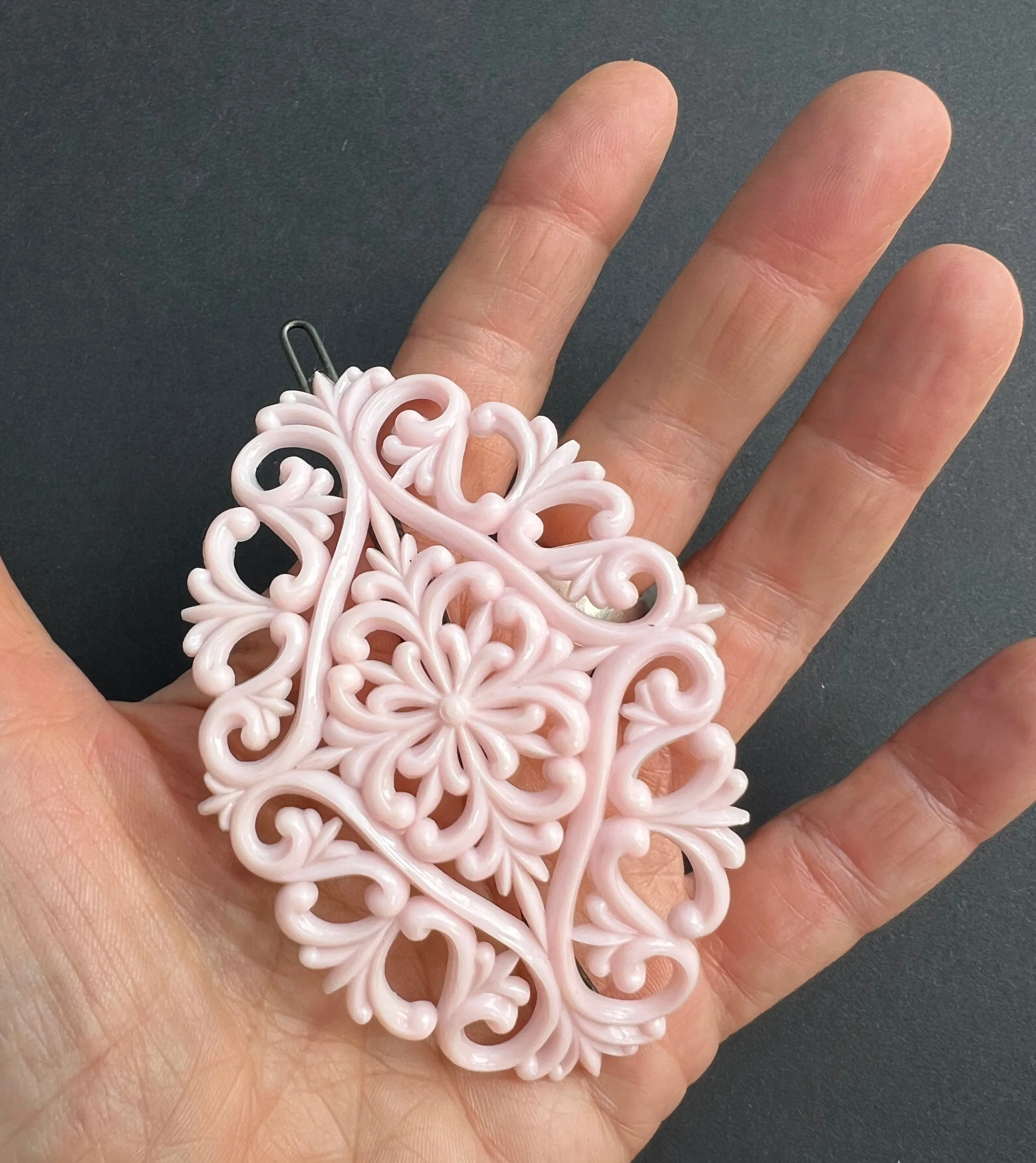Wonderfully Ornamental Big Pale Pink Hair Clip.