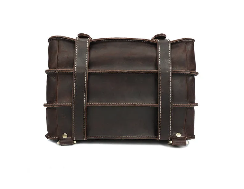YAAGLE Men's Vintage Multi-layers Crazy Horse Leather Laptop Backpack YGYD8062