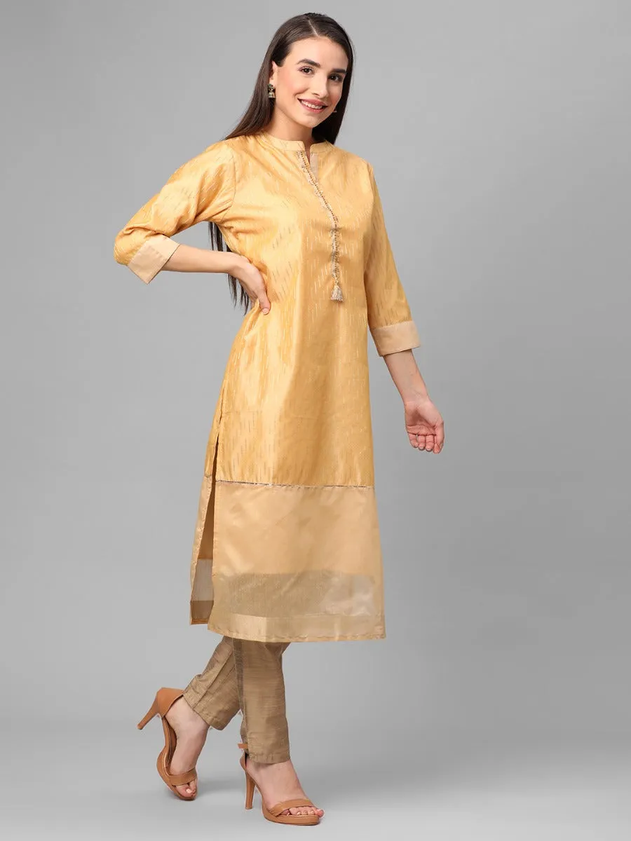 Yellow Ornamental Printed Kurta