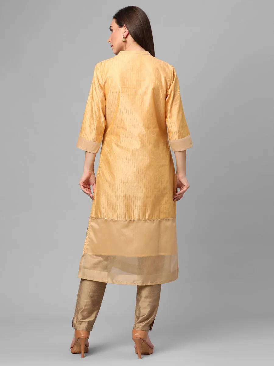 Yellow Ornamental Printed Kurta