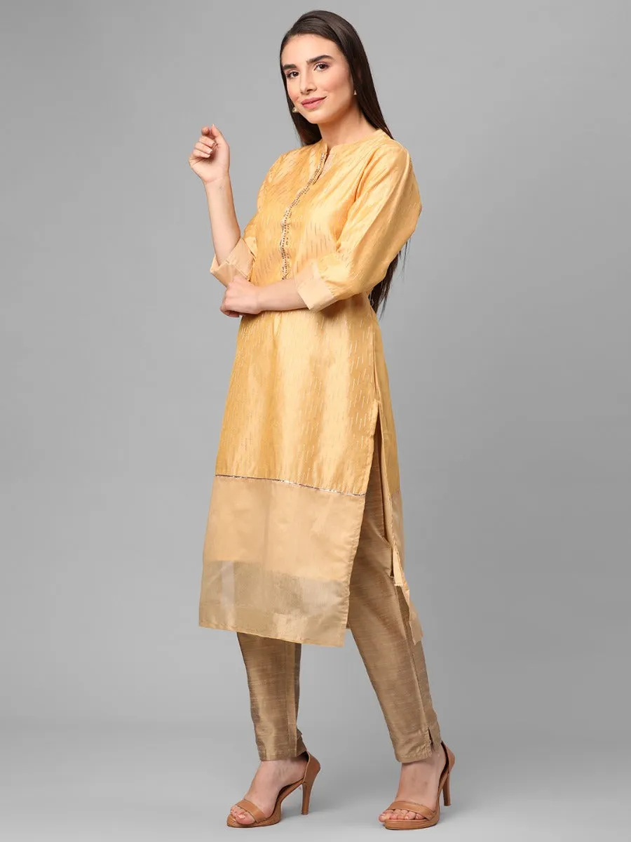 Yellow Ornamental Printed Kurta