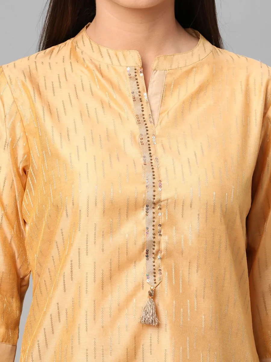 Yellow Ornamental Printed Kurta